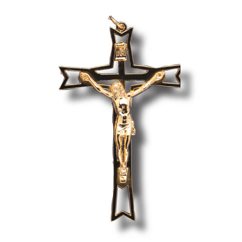 Wall Crucifix - 13cm x 8cm - Gold Metal Finish