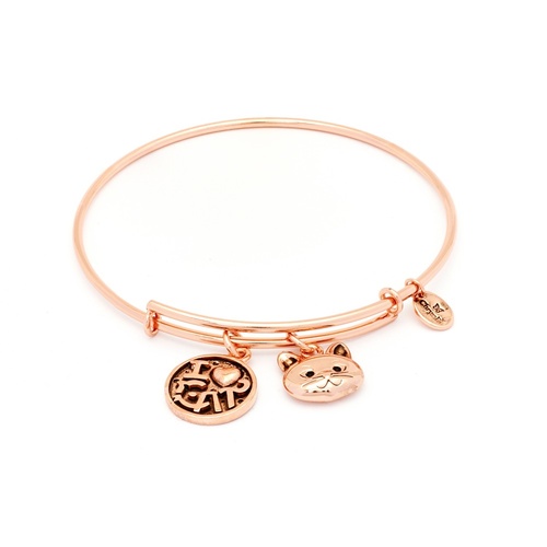 Chrysalis Friend & Family Collection - I Love My Cat Expandable Bangle Rose Gold