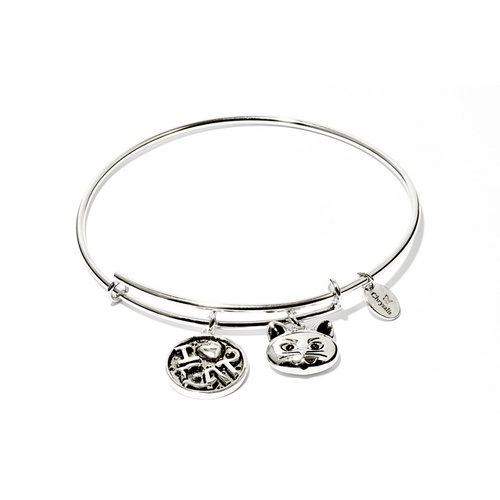 Chrysalis Friend & Family Collection - I Love My Cat Expandable Bangle Rhodium
