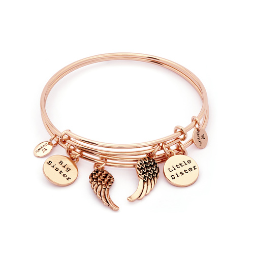 Chrysalis Two of a Kind Collection - Sisters Expandable Bangles Rose Gold