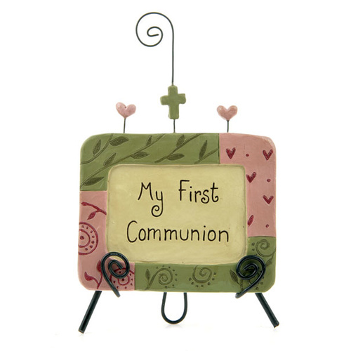 My 1st Communion Plaque with mini Easel - Pink