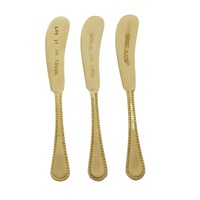 Assemble Kitchen - Bijou Set Of 3 Brass Embossed Spreaders