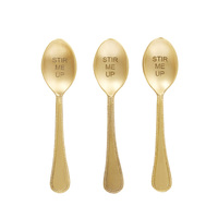 Assemble Kitchen - Bijou Set Of 3 Brass Embossed Teaspoons