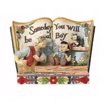 DAMAGED BOX - Jim Shore Disney Traditions Pinocchio Storybook Figurine - Someday You Will Be A Real Boy
