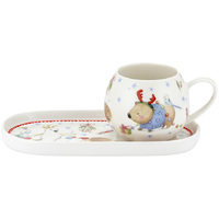 DAMAGED BOX - Ashdene Barney Saves Christmas Mug & Plate Set - Wombat