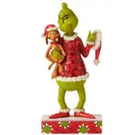 DAMAGED BOX - Dr Seuss The Grinch by Jim Shore - Grinch Holding Max Under Arm