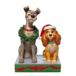 DAMAGED BOX - Jim Shore Disney Traditions - Lady & Tramp Christmas - Decked Out Dogs