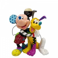 DAMAGED BOX - Disney Britto Mickey And Pluto 90th Anniversary Large Figurine