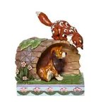 DAMAGED BOX - Jim Shore Disney Traditions - The Fox and the Hound on Log - Unlikely Friends