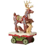DAMAGED BOX - Jim Shore Heartwood Creek - Reindeer and Animals Train Car