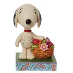 DAMAGED - Peanuts by Jim Shore - Snoopy Basket of Tulips