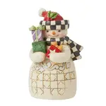 DAMAGED BOX - Jim Shore Heartwood Creek - Mini Snowman with Checkered Hat