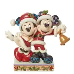 DAMAGED BOX - Jim Shore Disney Traditions - Mickey & Minnie Jingle Bell Christmas Figurine