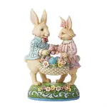 DAMAGED BOX - Jim Shore Heartwood Creek - Bunny Couple with Basket