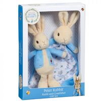 DAMAGED BOX - Beatrix Potter Peter Rabbit Gift Set - Peter Rabbit Rattle & Comfort Blanket