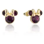 Disney Couture Kingdom - Minnie Mouse - February Birthstone Stud Earrings Yellow Gold