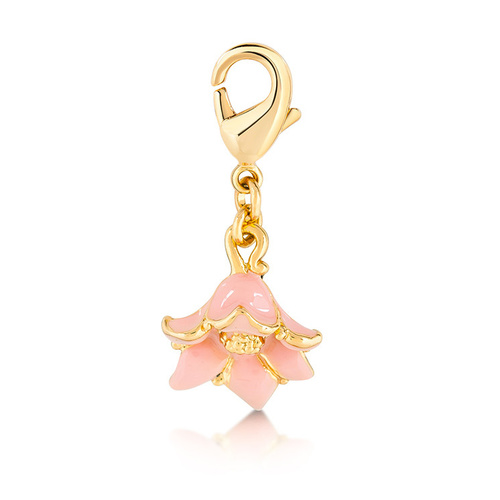Disney Couture Kingdom - Aladdin - Princess Jasmine Flower Necklace Charm Yellow Gold