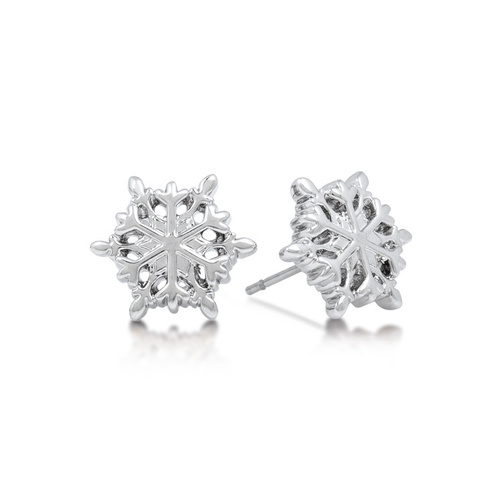 Disney Couture Kingdom - Frozen - Snowflake Stud Earrings White Gold