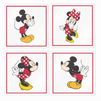 Disney - Mickey & Minnie Mouse Glass Coasters Set of 4