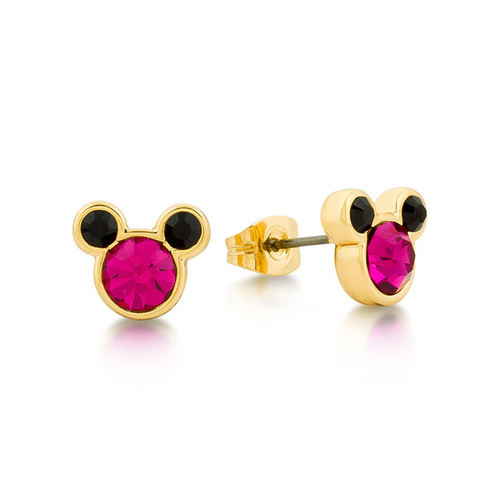 Disney Couture Kingdom - Minnie Mouse - Crystal Stud Earrings Yellow Gold