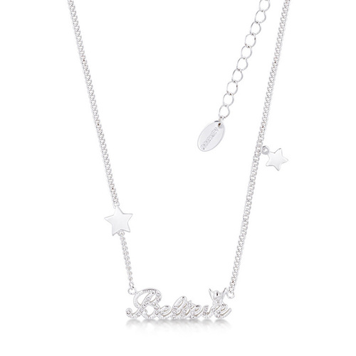 Disney Couture Kingdom Junior - Tinkerbell - Believe Necklace White Gold with Swarovski Elements Crystal