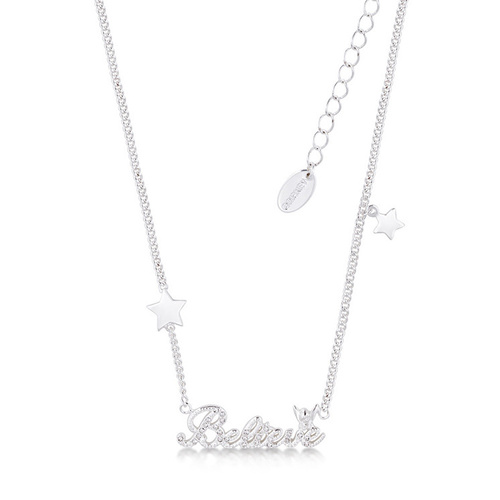 Disney Couture Kingdom Junior - Tinker Bell - Believe Necklace White Gold with Swarovski Elements Crystal