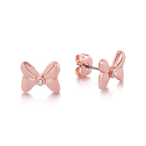 Disney Couture Kingdom - Minnie Mouse - Crystal Bow Stud Earrings Rose Gold