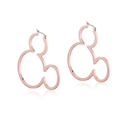 Disney Couture Kingdom - Mickey Mouse - Outline Hoop Earrings Rose Gold