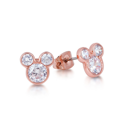 Disney Couture Kingdom - Mickey Mouse - Crystal Stud Earrings Rose Gold