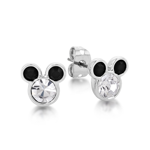 Disney Couture Kingdom - Mickey Mouse - Crystal Stud Earrings White Gold