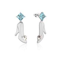 Disney Couture Kingdom - Cinderella - Slipper Statement Drop Earrings White Gold