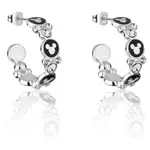 Disney Couture Kingdom - Mickey Mouse - Enamel Hoop Earrings Silver