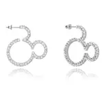 Disney Couture Kingdom - Mickey Mouse - Crystal Hoop Earrings Silver