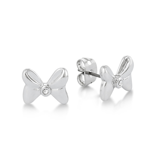 Disney Couture Kingdom - Minnie Mouse - Crystal Bow Stud Earrings White Gold
