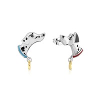 Disney Couture Kingdom - 101 Dalmatians - Pongo & Perdita Stud Earrings White Gold