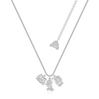 Disney Couture Kingdom - Cinderella - Jaq, Gus, & Lucifer Trio Charm Necklace White Gold