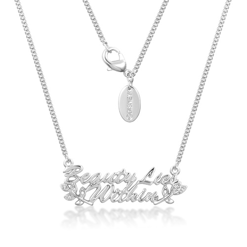 Disney Couture - Beauty and the Beast - Beauty Lies Within Necklace White Gold
