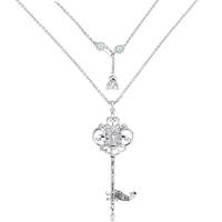 Disney Couture Kingdom - Aladdin - Princess Jasmine Key Necklace White Gold