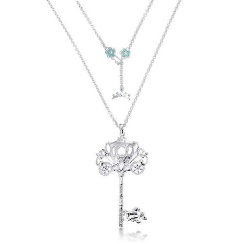 Disney Couture Kingdom - Cinderella - Princess Cinderella Key Necklace White Gold