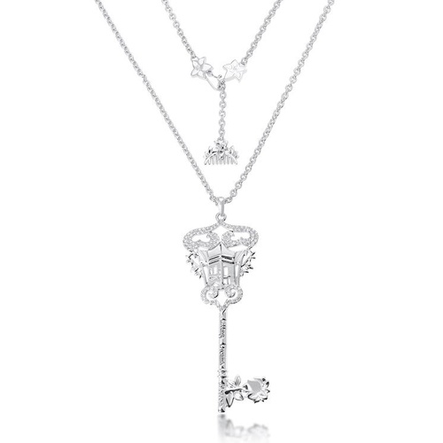 Disney Couture Kingdom - Mulan - Princess Mulan Key Necklace White Gold