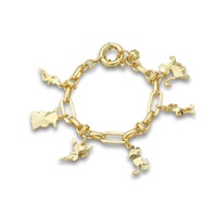 Disney Couture Kingdom - D100 - Multi-Franchise Collectors Charm Bracelet Yellow Gold