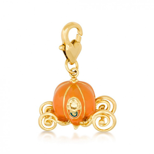 Disney Couture Kingdom - Cinderella - Pumpkin Carriage Bracelet Charm Yellow Gold