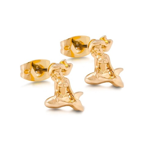 Disney Couture Kingdom - The Little Mermaid - Ariel Stud Earrings Yellow Gold