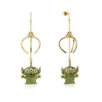 Disney Couture Kingdom - Toy Story - Alien Crystal Claw Drop Earrings Yellow Gold