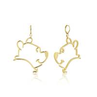 Disney Couture Kingdom - Winnie the Pooh - Outline Drop Earrings Yellow Gold