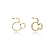 Disney Couture Kingdom - D100 - Mickey Mouse Crystal Hoop Earrings Yellow Gold
