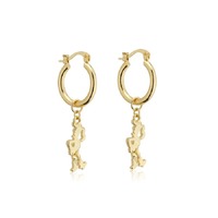 Disney Couture Kingdom - D100 - Woody Charm Hoop Earrings Yellow Gold