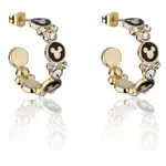 Disney Couture Kingdom - Mickey Mouse - Enamel Hoop Earrings Yellow Gold