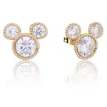 Disney Couture Kingdom - Mickey Mouse - Fancy Crystal Stud Earrings Yellow Gold