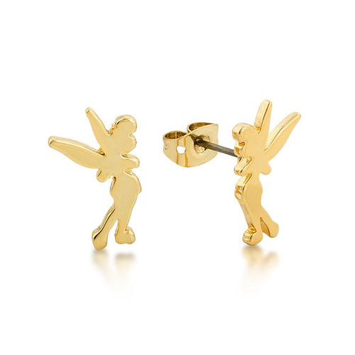 Disney Couture Kingdom - Tinkerbell - Silhouette Stud Earrings Yellow Gold